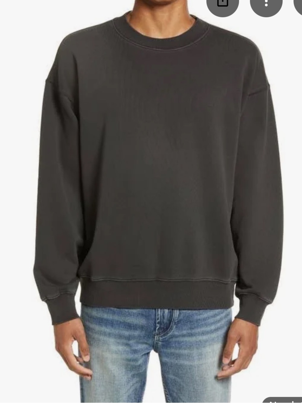 Men's Dark Gray Crewneck Sweatshirt - Classic Relaxed Fit